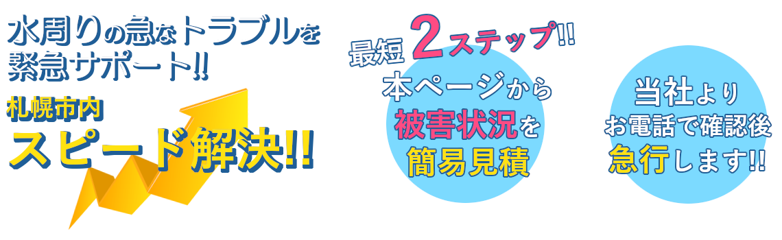 北海道札幌市住まいるサポートは札幌市内の水まわりの急なトラブルを緊急サポート